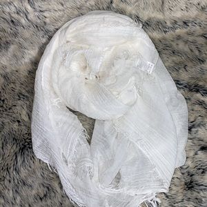 Sheer White Pashmina Wrap/Scarf - OS